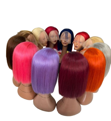 13*4 DaHair Color Pop Bob Collection 10" transparent straight hair wig 180%