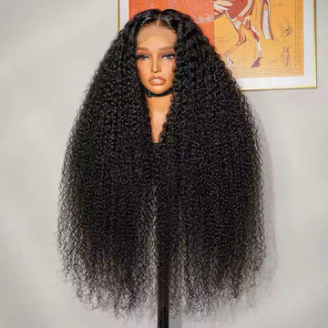 13x4 kinky curly Lace Wig Full Frontal-180% Density Clean Hairline Pre-plucked